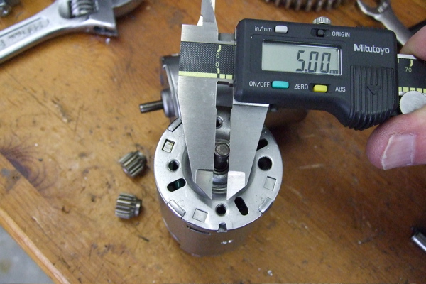 Motor shaft measured