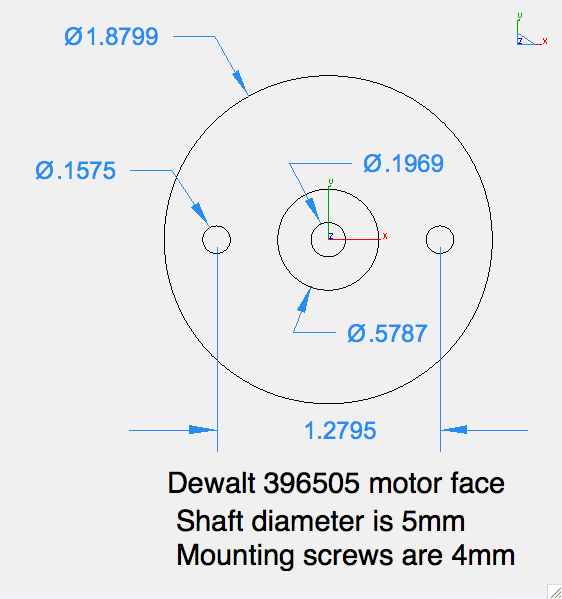 Drawing of motor face