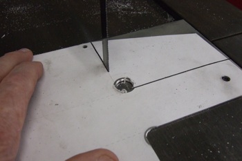 Chain guard cut with bandsaw Chain guard cut with bandsaw