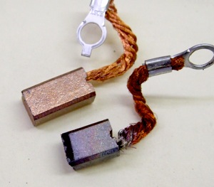 Burned motor brush